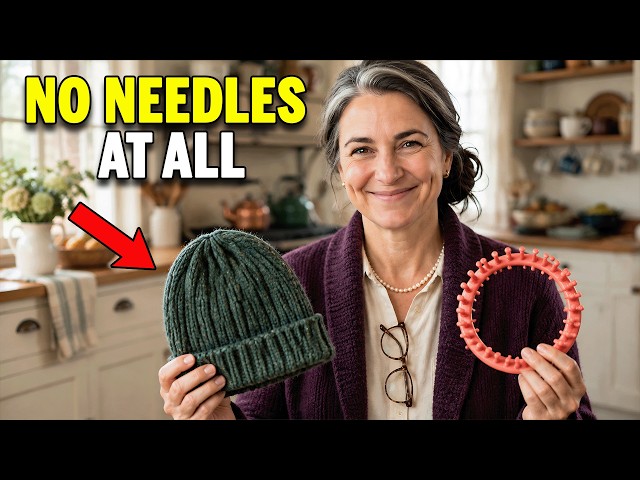 How To LOOM KNIT a Hat — Easy Beginner Tutorial (No Needles Needed)