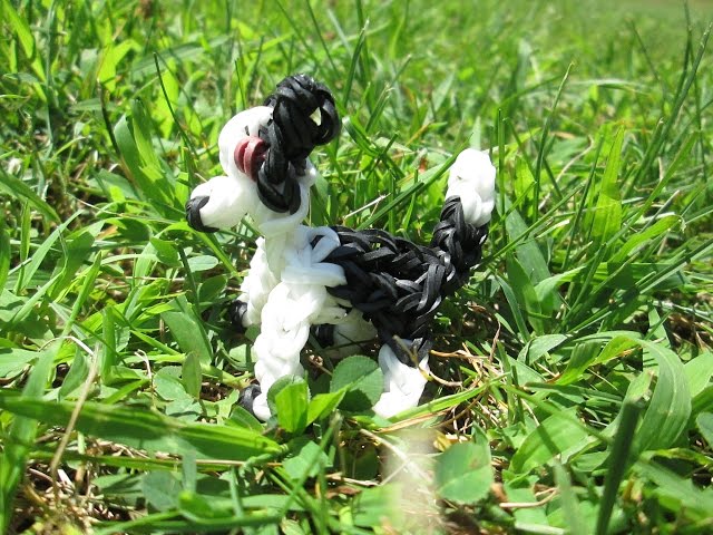 Rainbow Loom Border Collie Dog or Puppy 3-D Charm. New Tutorial.