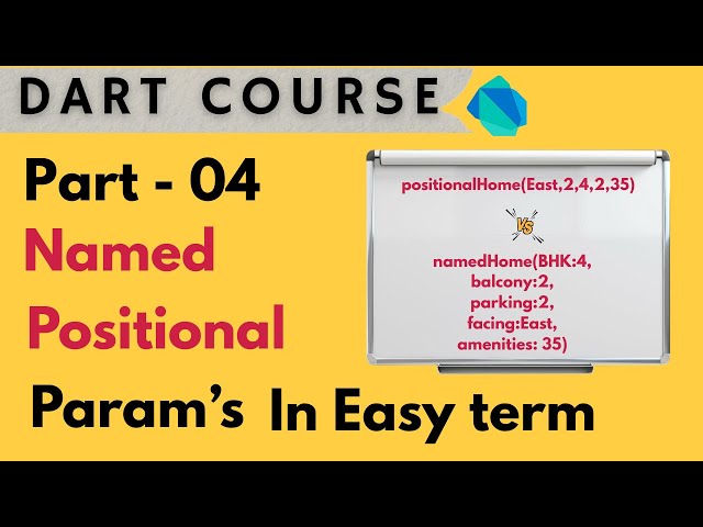 Dart Tutorial for Beginners #3 –  Named vs Positional Parameters ! | Start Coding in Dart