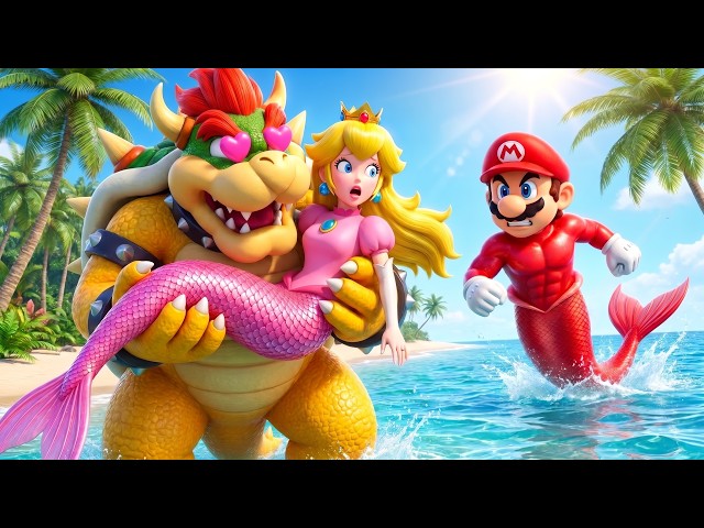 Mario Finds a Mermaid in His Fishing Net… It’s the Princess Peach! 🎣Super Mario Odyssey Story