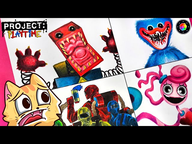 We drew the MONSTERS from PROJECT PLAYTIME (Boxy Boo, Huggy, Mommy and the Specialists) | PlastiV...