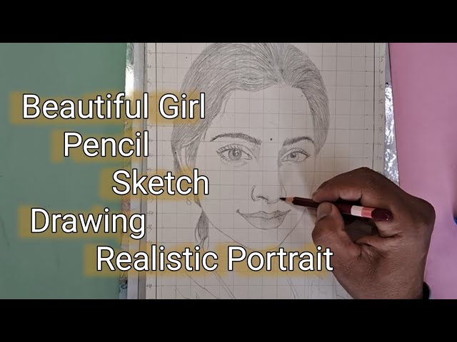Beautiful Girl Pencil Sketch Drawing | Realistic Portrait​#PencilDrawing #Sketch #PortraitDrawing 