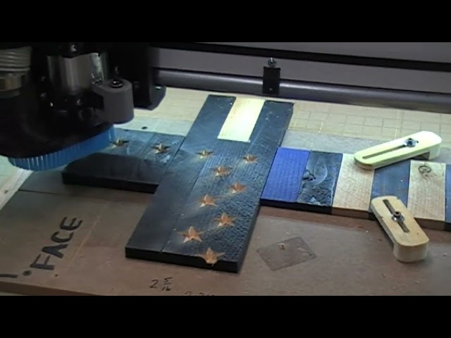 Thin Blue Line American Cross Star Carving
