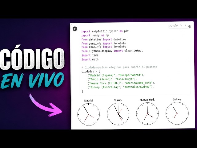 Creé un Reloj Mundial con Python en Google Colab 🌍🕐 Tutorial paso a paso