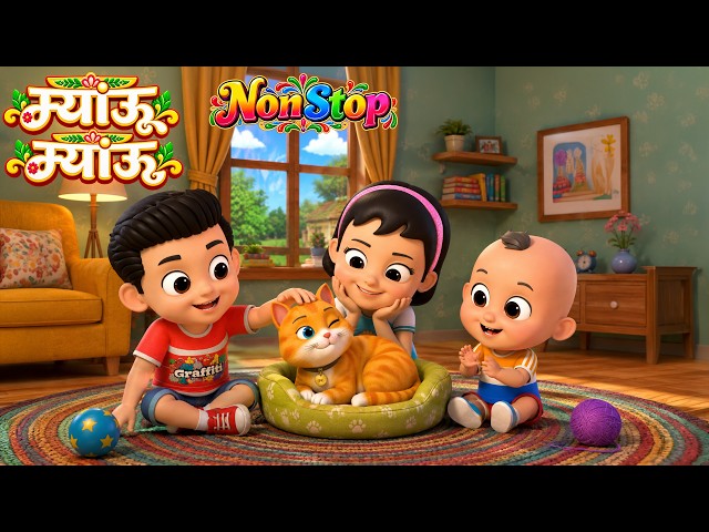 Billi Karti Meow Meow | & Fun Non-Stop Nursery Rhymes | Nonstop Hindi Rhymes for Kids