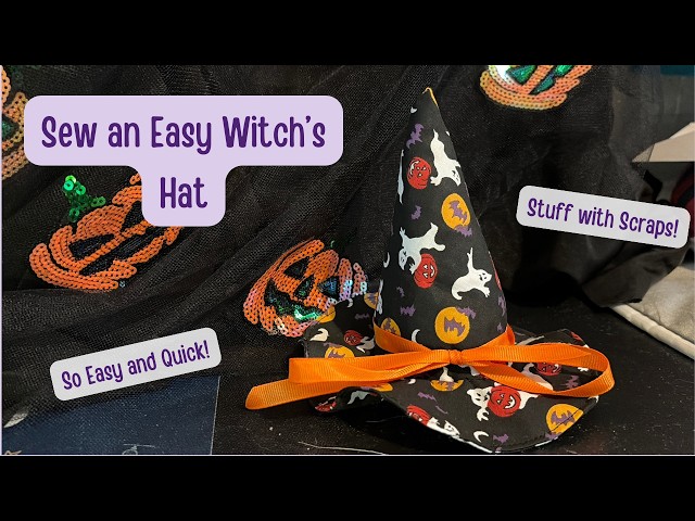 FREE Halloween Witch Hat Sewing Pattern  | Easy Stuffed Witch Hat Decoration | Fun Halloween DIY