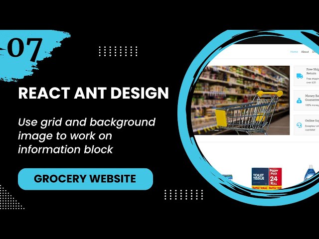 React JS #7 - Use grid and background image to work on information block