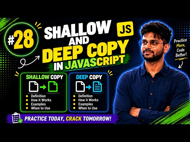 Shallow Copy vs Deep Copy in JavaScript | Explained with Examples | JavaScript #20