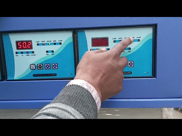 Servo stabilizer display  card setting.servo stabilizer voltage  setting.
