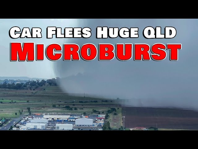 Car flees HUGE Microburst near Toowoomba QLD - 25 November, 2025