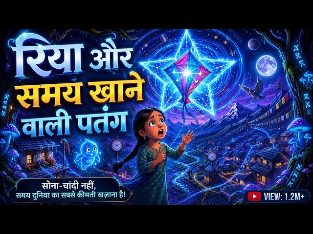 Riya and the Time-Eating Kite 😱🪁 | When the Whole World Stopped! | Hindi Magical Story