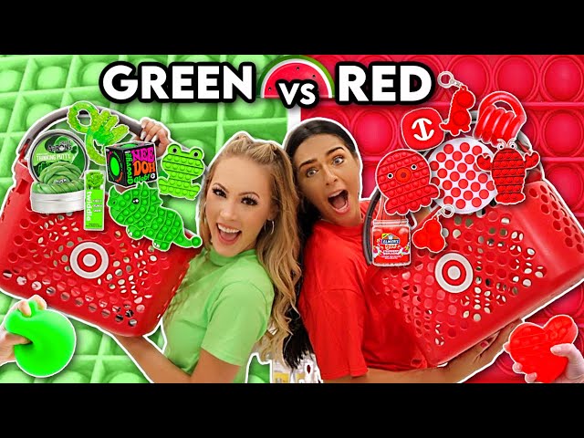 RED VS GREEN FIDGET SHOPPING AT TARGET with PurpleStars02!!💚🍉❤️