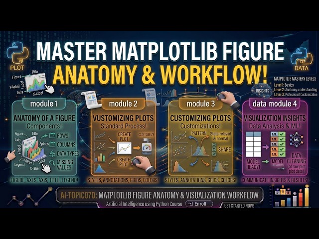 AI Topic 070 | Matplotlib Figure Anatomy & Visualization Workflow | Python Data Visualization