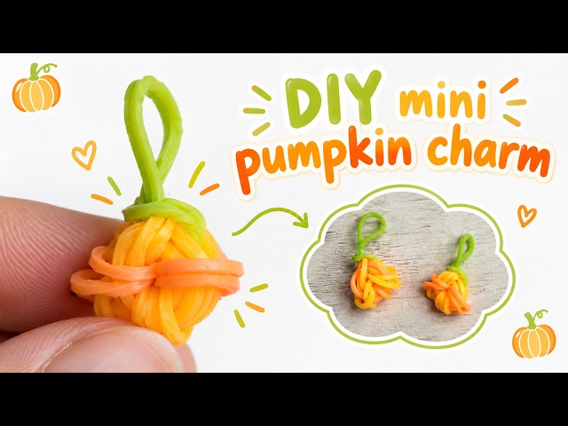 DIY Mini Pumpkin Charm 🎃 | Easy Rainbow Loom Tutorial