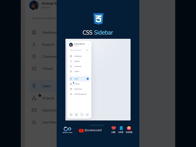 CSS sidebar#html #css #cssanimation #csstips #csstricks