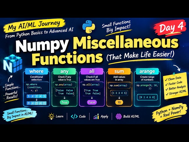 5 Powerful NumPy Functions for AI/ML Beginners | Day 4