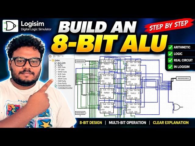 How to Build an 8-Bit ALU in Logisim | Digital Logic Tutorial