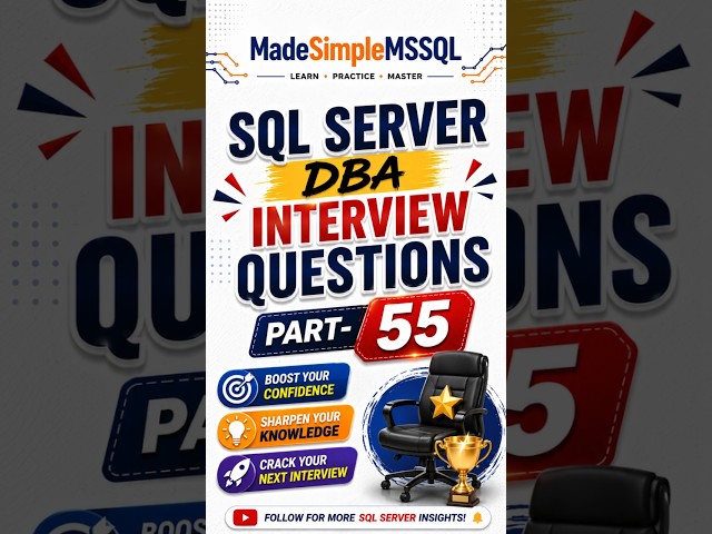 SQL Server Interview Questions | #learnsql #sql #technogamerz | @MadeSimpleMSSQL