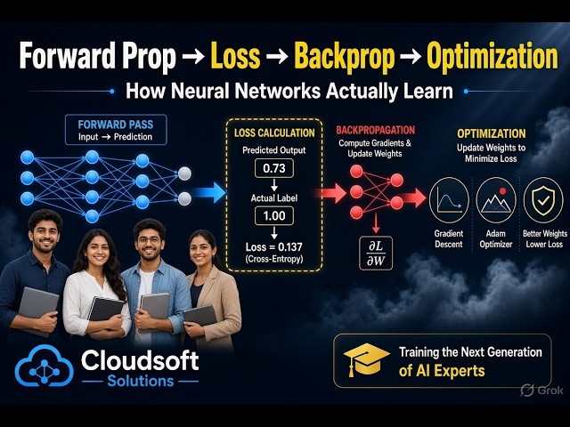 Forward Propagation, Loss Function, Backpropagation & Optimization Explained | Deep Learning Basics