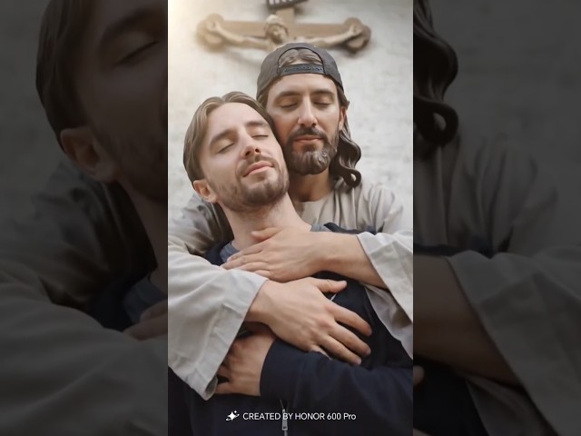 Jesus Steps Off the Cross to Embrace Him ❤️