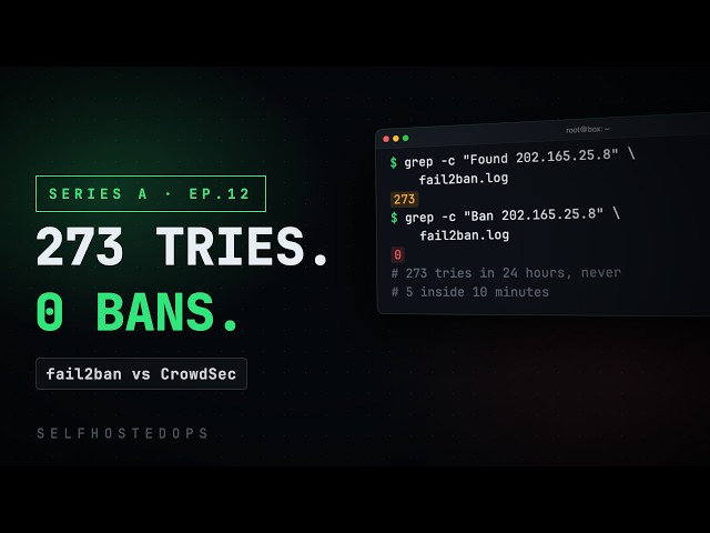 Self-Hosted Security: CrowdSec vs fail2ban, Measured