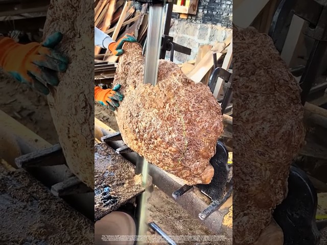 Golden Camphor Burl Wood Cutting