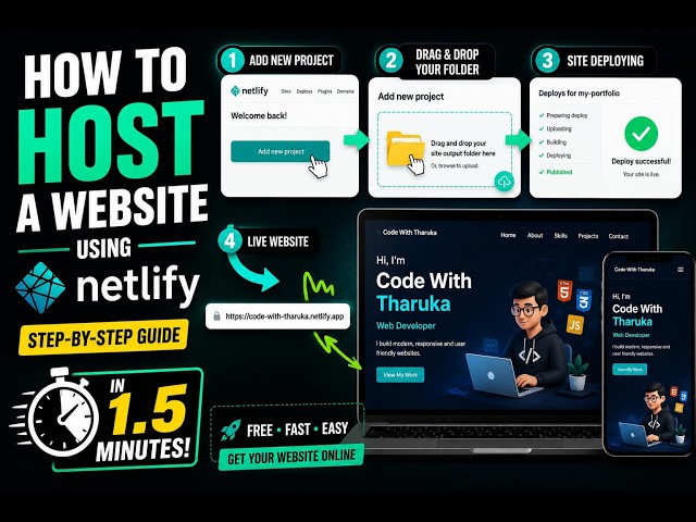 How to Host Website on Netlify for Free | Deploy HTML CSS JavaScript Website