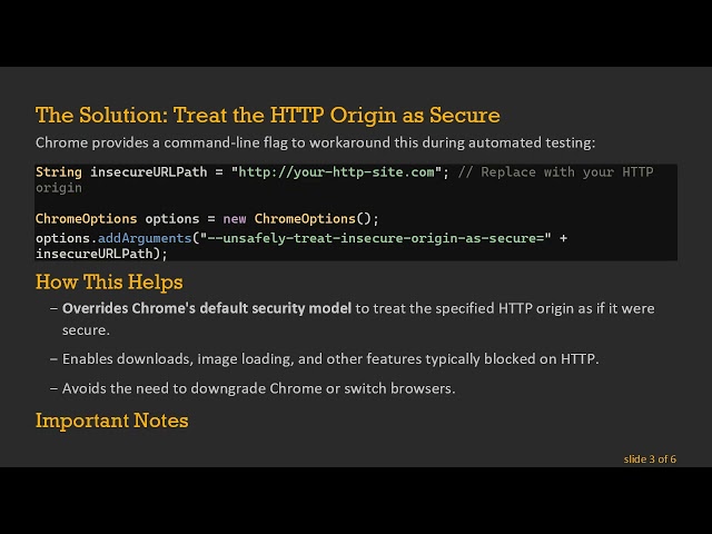 How to Enable HTTP Sites in Selenium ChromeOptions for Java