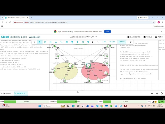 Multi-homed LAN lab video 2: creating VLANs on switches