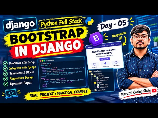 Bootstrap in Django | Day 05 | Django + Bootstrap Complete Setup & Design | Python Full Stack