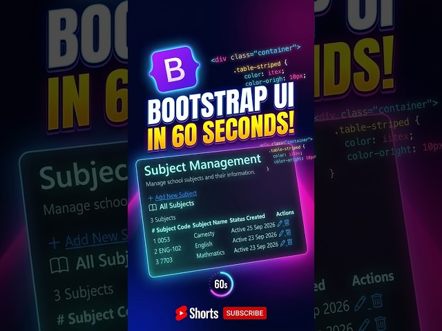 Build a Bootstrap UI in 60 Seconds! 🚀 #Shorts