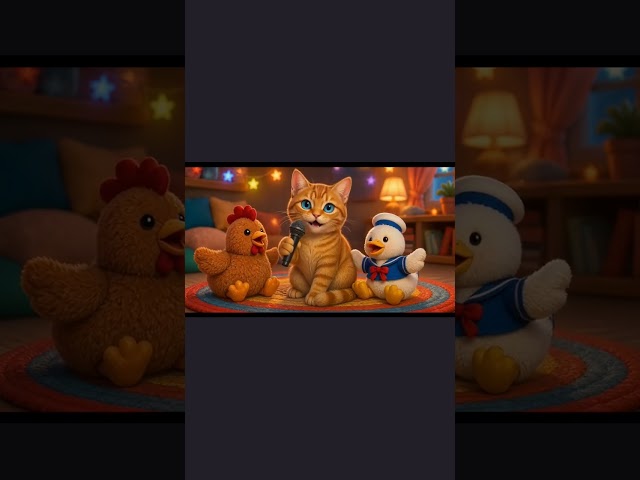 Stevie the Cat Singing with her Stuffed Animal Band