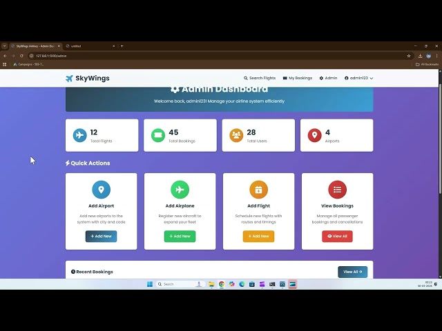 Airline Management System in Python Flask + MySql | Full Project Demo