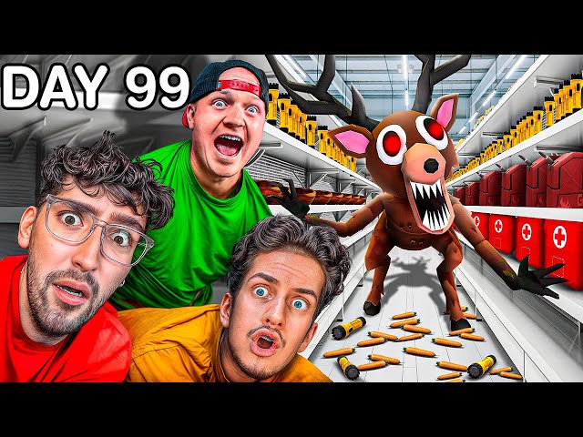 100 Days in EVIL Grocery Store with UNSPEAKABLE, SHARK and MOOSE