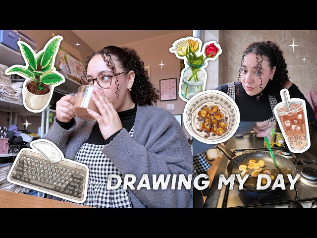 Drawing My Day 🌷 co-working, packing orders, artsy errands