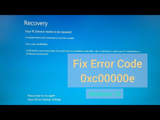 How to Fix Windows 10/11 Boot Error Code 0xc00000e | 0xc00000f with command prompt