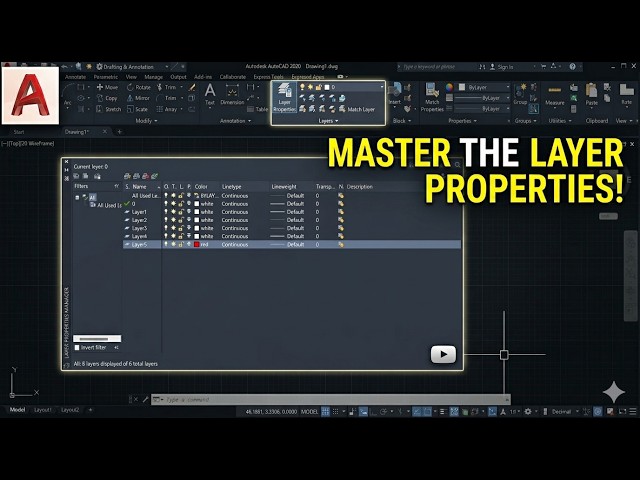 Autocad Layer Command Tutorial Complete #layer properties manager #autocad myanmar users