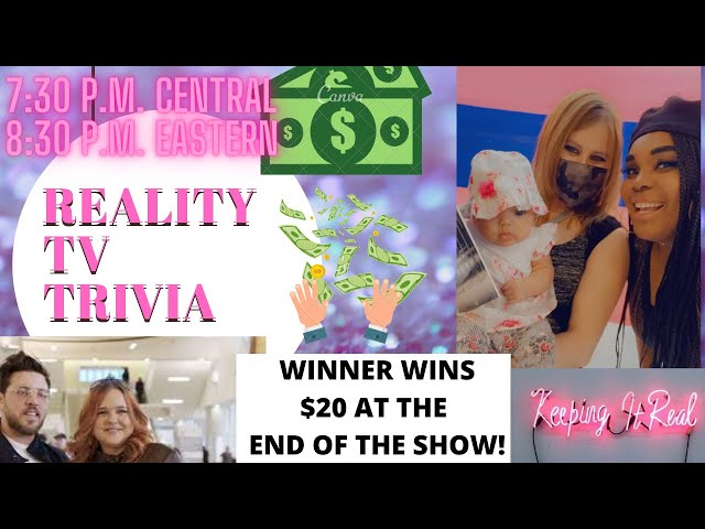 REALITY T.V. TRIVIA: WINNER WINS $20! COME PLAY & HAVE A GOOD TIME. #ACCORDINGTOAMBER