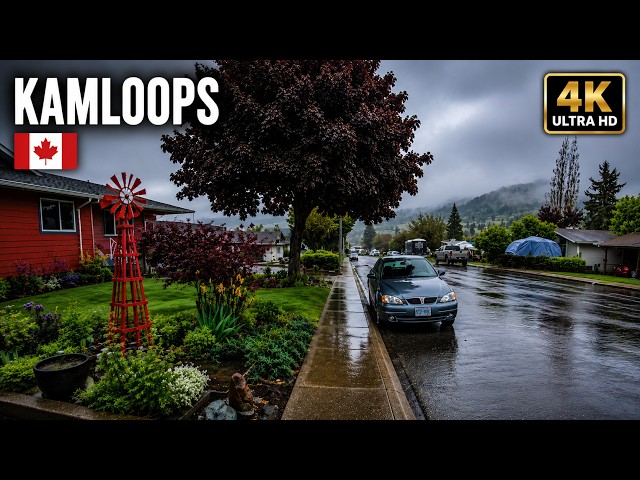 Relaxing Rainy Day in Kamloops 🇨🇦🌧️ | 4K Ambient Vibes