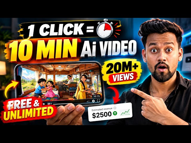 How to Create Long AI Videos (10 Min) Using Just 1 Click🔥| How to Create AI Videos | AI Automatio...