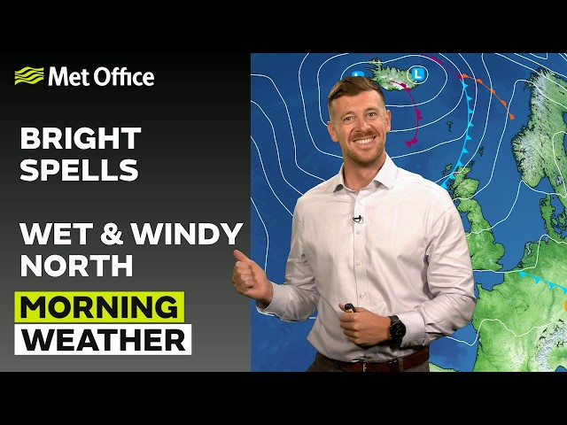 14/09/26 - Bright Spells, Wet & Windy North - Morning Weather Forecast UK - Met Office Weather
