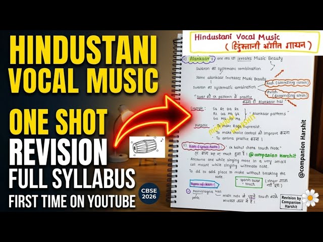 CBSE Class 12 Hindustani Vocal Music One Shot | Complete Theory Revision for Board Exam 2026