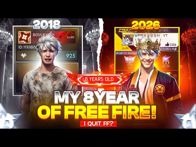 Free Fire 8 Years Journey 😱| I Quit ff after 8 year complete | Storytime