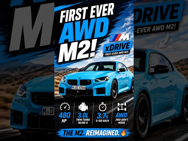 First-Ever BMW M2 xDrive! 🔥 480 HP AWD Beast | 0–100 km/h in 3.7s #Shorts