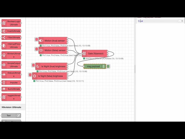 Boolean Logic Gate node for Node-Red