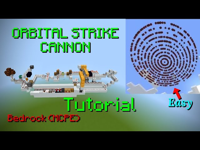 Orbital Strike Cannon Bedrock edition, (MCPE) Tutorial. 9 circle, easy and simple version. Building
