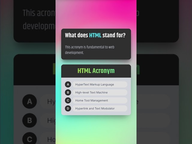 HTML Quiz: Do you know what it stands for? 🤔 #HTML #WebDev #CodingTrivia
