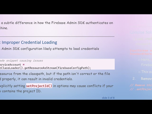Fixing 401 Unauthenticated Error with Firebase Admin SDK in Spring Boot
