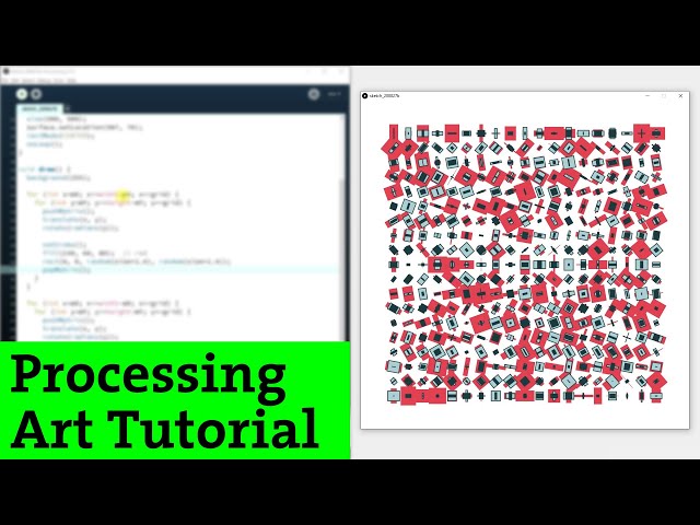 Ep.12 Processing Art tutorial  | Generative Grid Drawings (Creative coding)