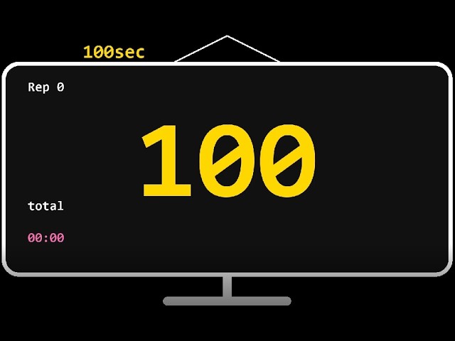 [Timer]100 Sec (1 Min 40 Sec) 1 Hour Loop Timer - Tabata Workout, Gaming & Jump Rope